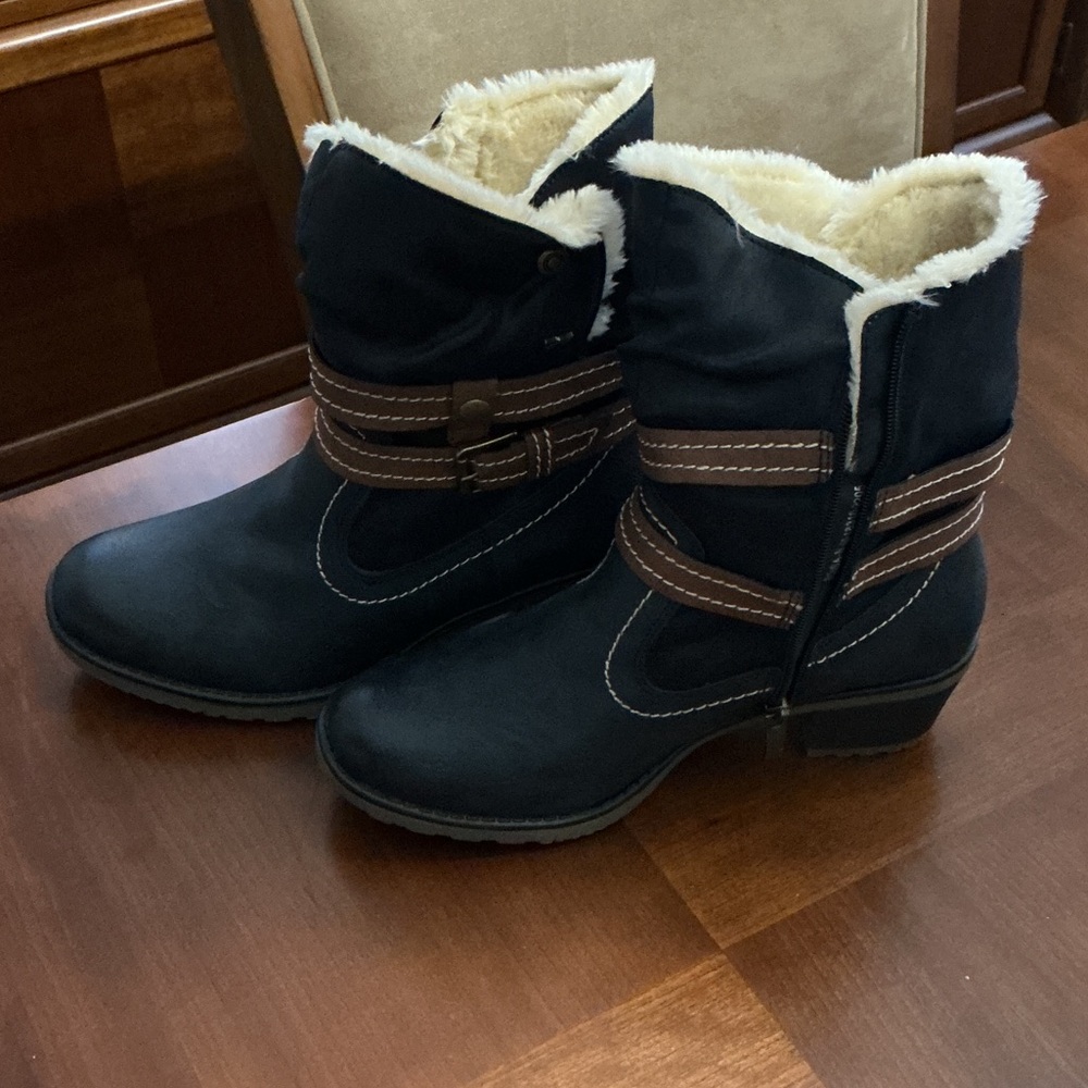 Spring Step  Relife Boise Dark Navy and Brown Winter Boots